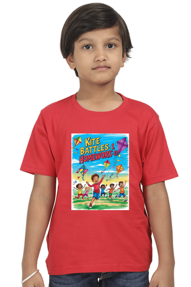 "Kite Battles: 1, Homework: 0" Kids' T-Shirt