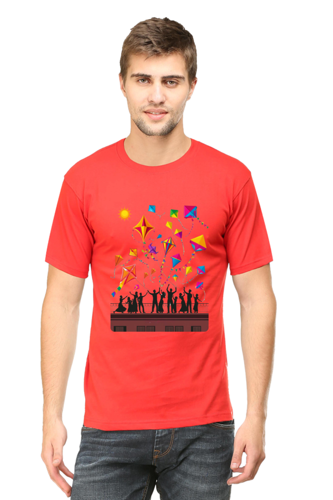 Uttarayan Celebration T-Shirt β Kites, Terraces, and Festive Joy