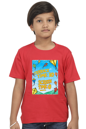 "Terrace Time: 10, Screen Time: 0" Kids' T-Shirt