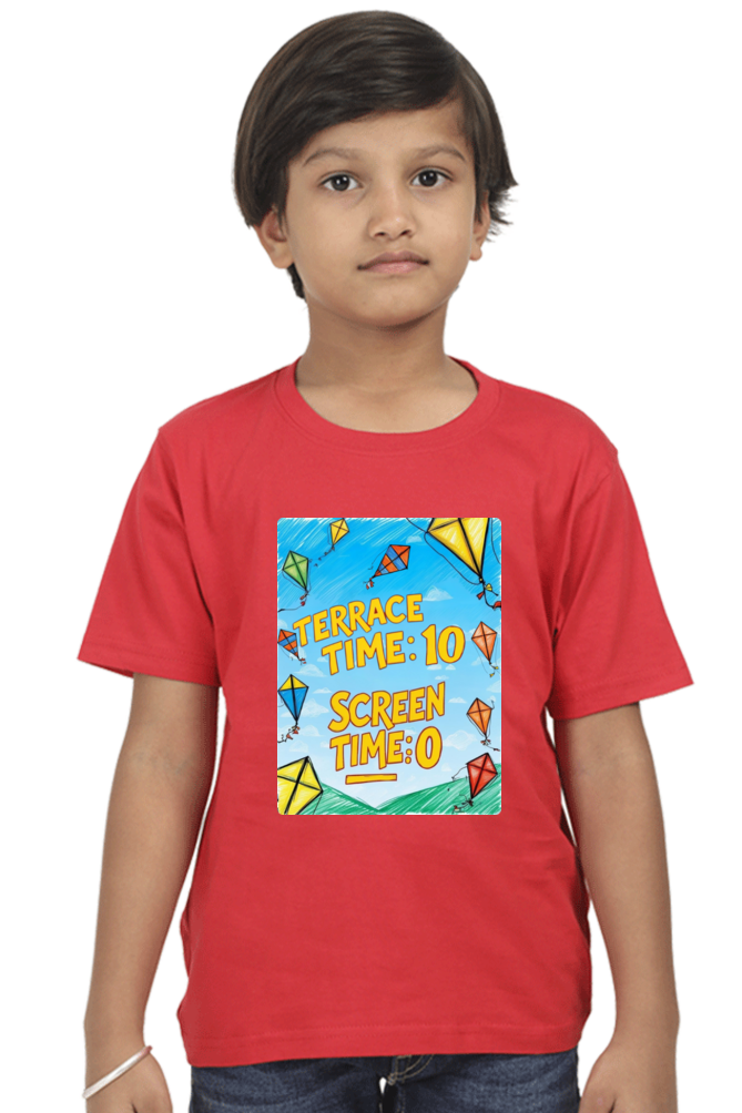 "Terrace Time: 10, Screen Time: 0" Kids' T-Shirt