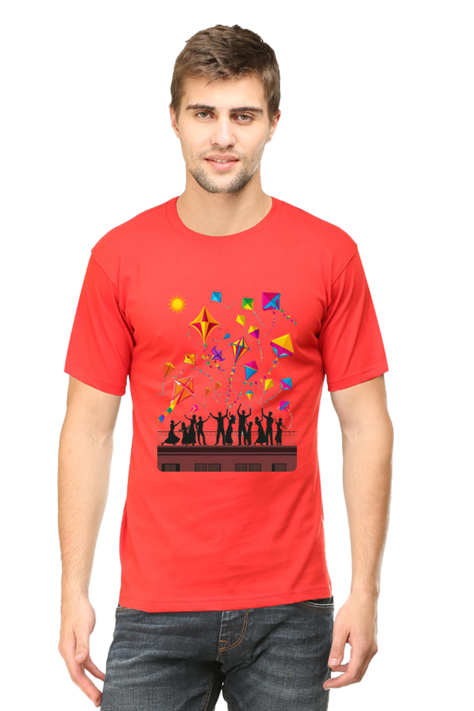 Uttarayan Celebration T-Shirt β Kites, Terraces, and Festive Joy