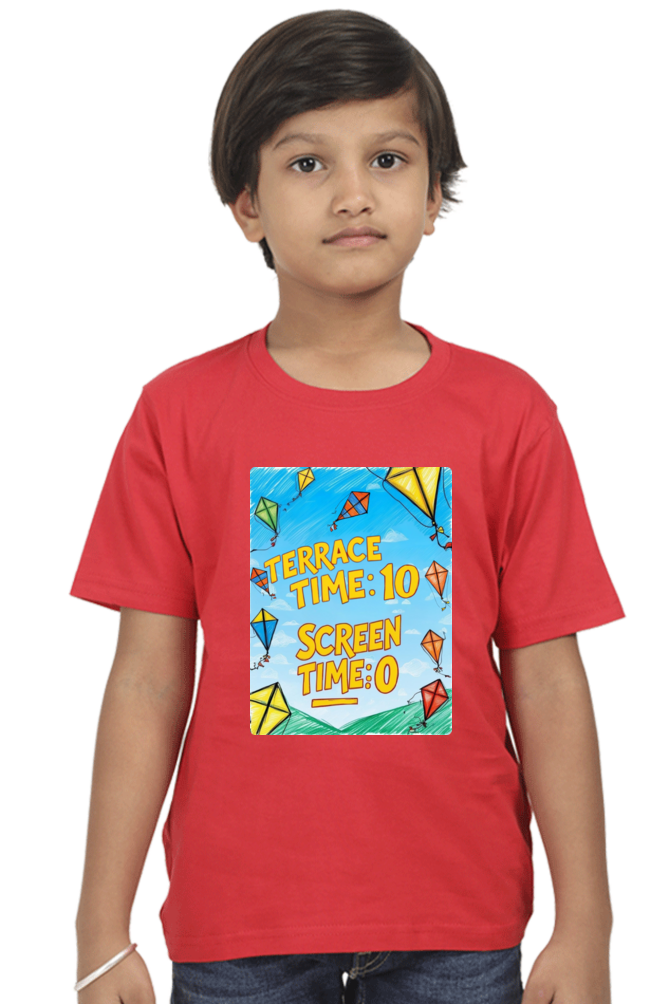 "Terrace Time: 10, Screen Time: 0" Kids' T-Shirt
