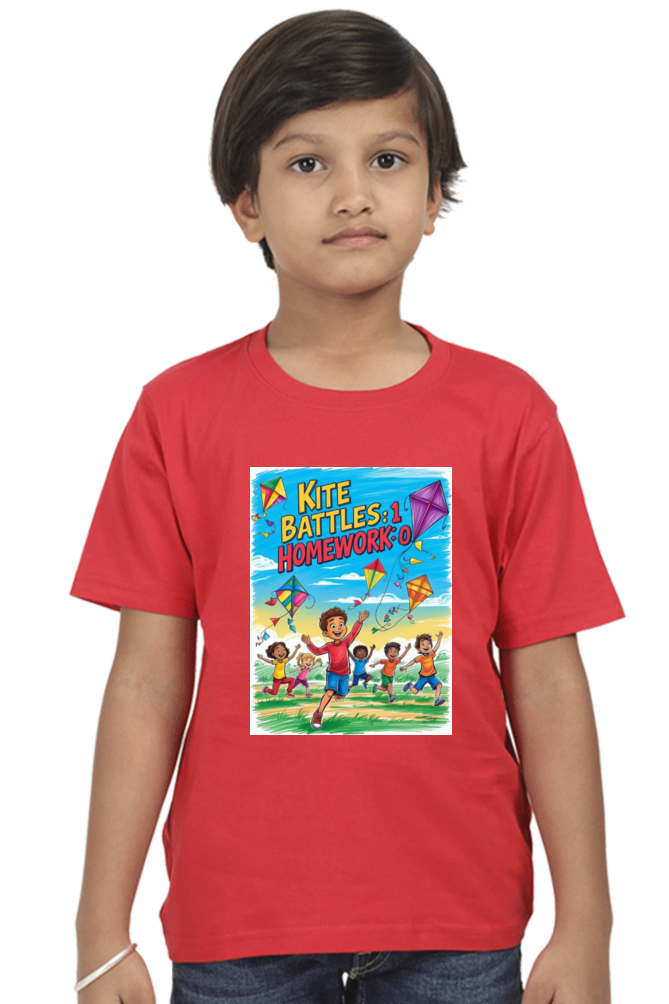"Kite Battles: 1, Homework: 0" Kids' T-Shirt