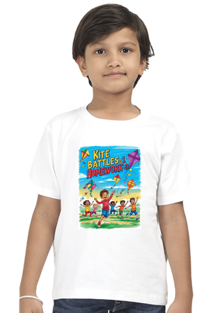 "Kite Battles: 1, Homework: 0" Kids' T-Shirt