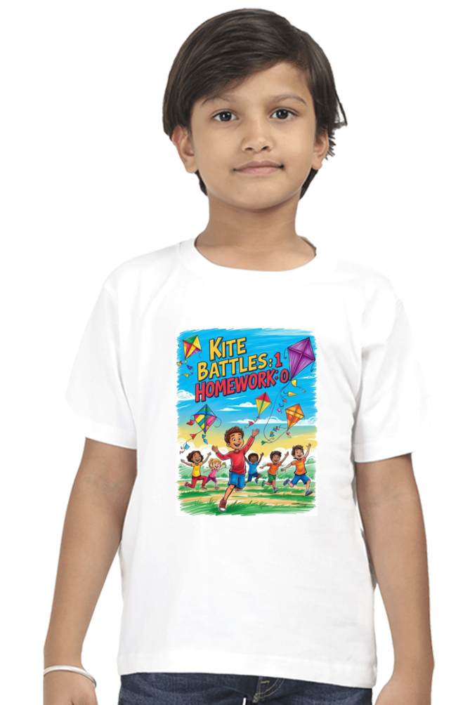 "Kite Battles: 1, Homework: 0" Kids' T-Shirt