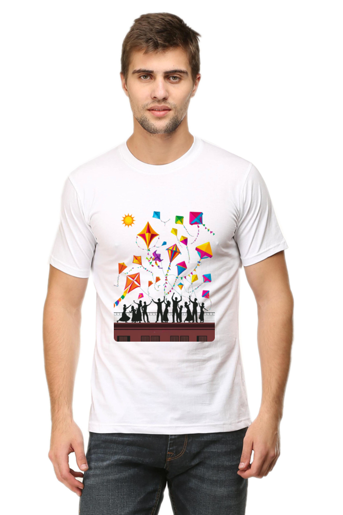 Uttarayan Celebration T-Shirt β Kites, Terraces, and Festive Joy