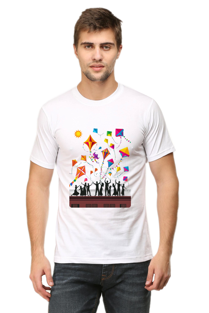 Uttarayan Celebration T-Shirt β Kites, Terraces, and Festive Joy