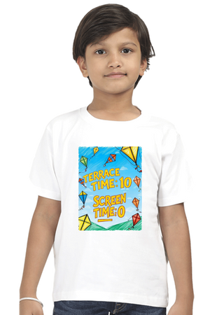 "Terrace Time: 10, Screen Time: 0" Kids' T-Shirt