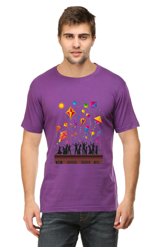 Uttarayan Celebration T-Shirt β Kites, Terraces, and Festive Joy