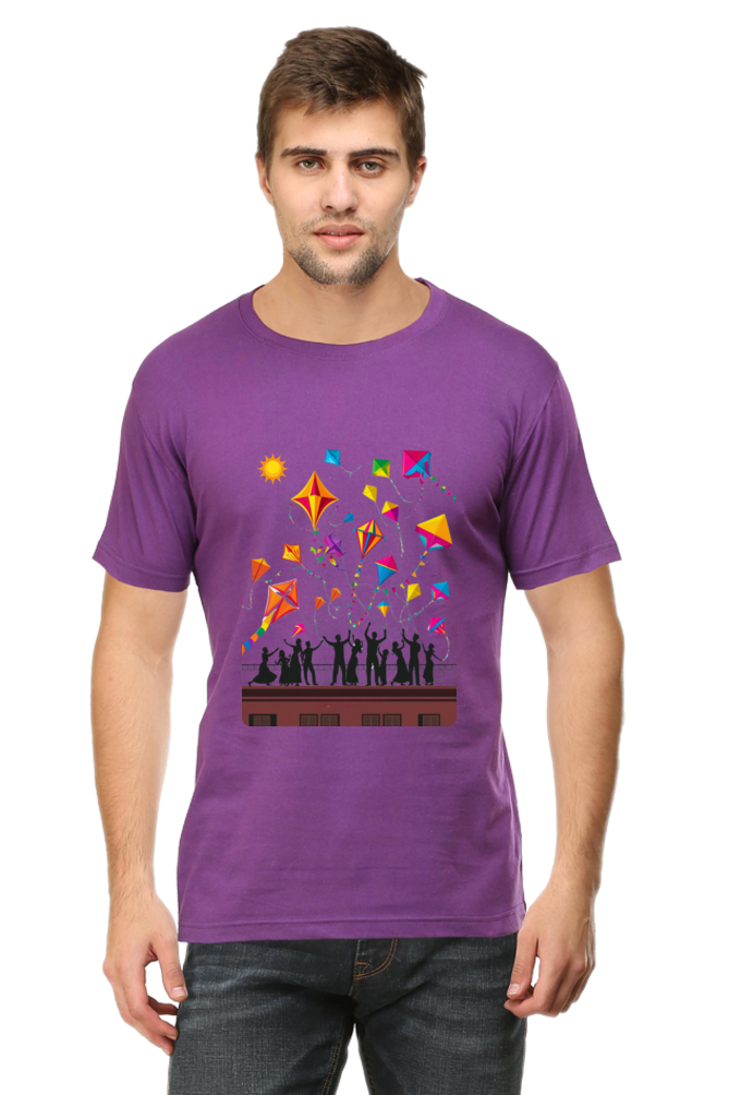 Uttarayan Celebration T-Shirt β Kites, Terraces, and Festive Joy