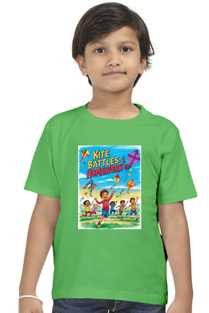 "Kite Battles: 1, Homework: 0" Kids' T-Shirt