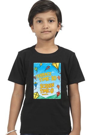 "Terrace Time: 10, Screen Time: 0" Kids' T-Shirt