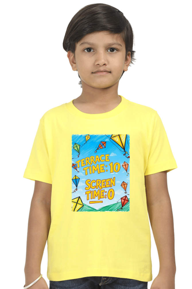"Terrace Time: 10, Screen Time: 0" Kids' T-Shirt