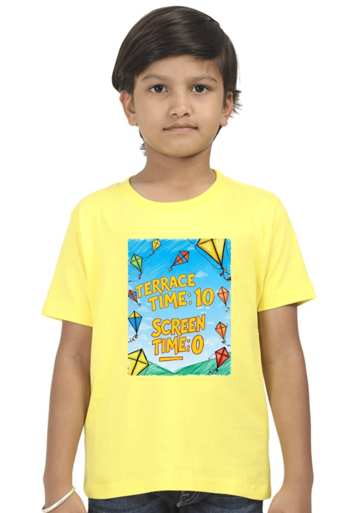 "Terrace Time: 10, Screen Time: 0" Kids' T-Shirt
