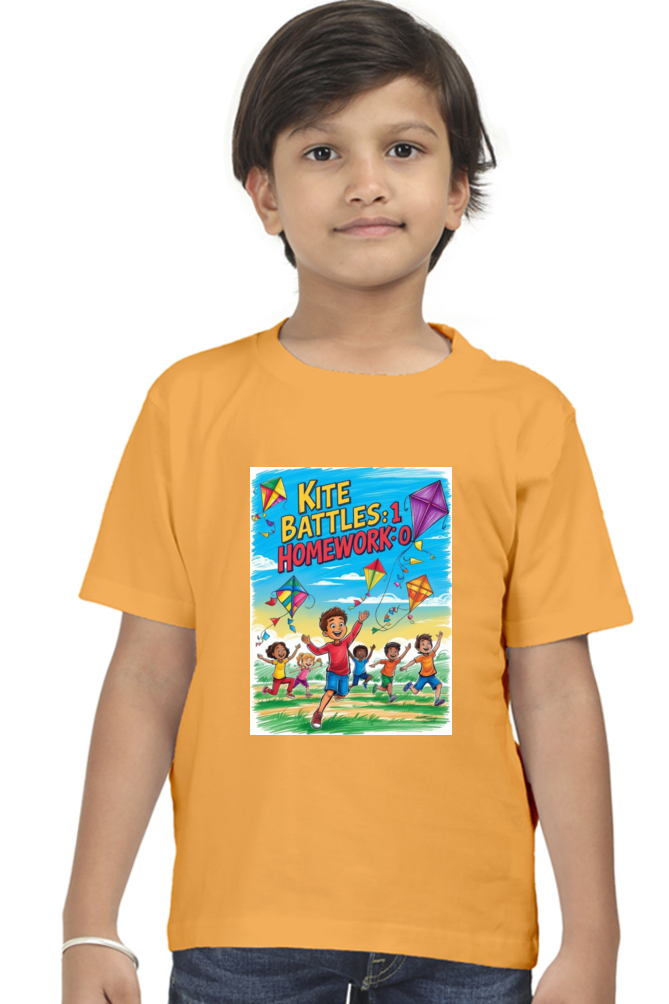 "Kite Battles: 1, Homework: 0" Kids' T-Shirt