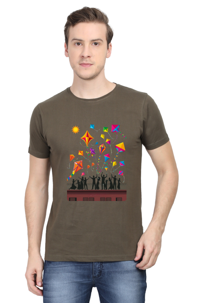 Uttarayan Celebration T-Shirt β Kites, Terraces, and Festive Joy
