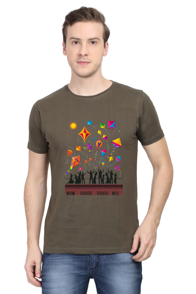 Uttarayan Celebration T-Shirt β Kites, Terraces, and Festive Joy