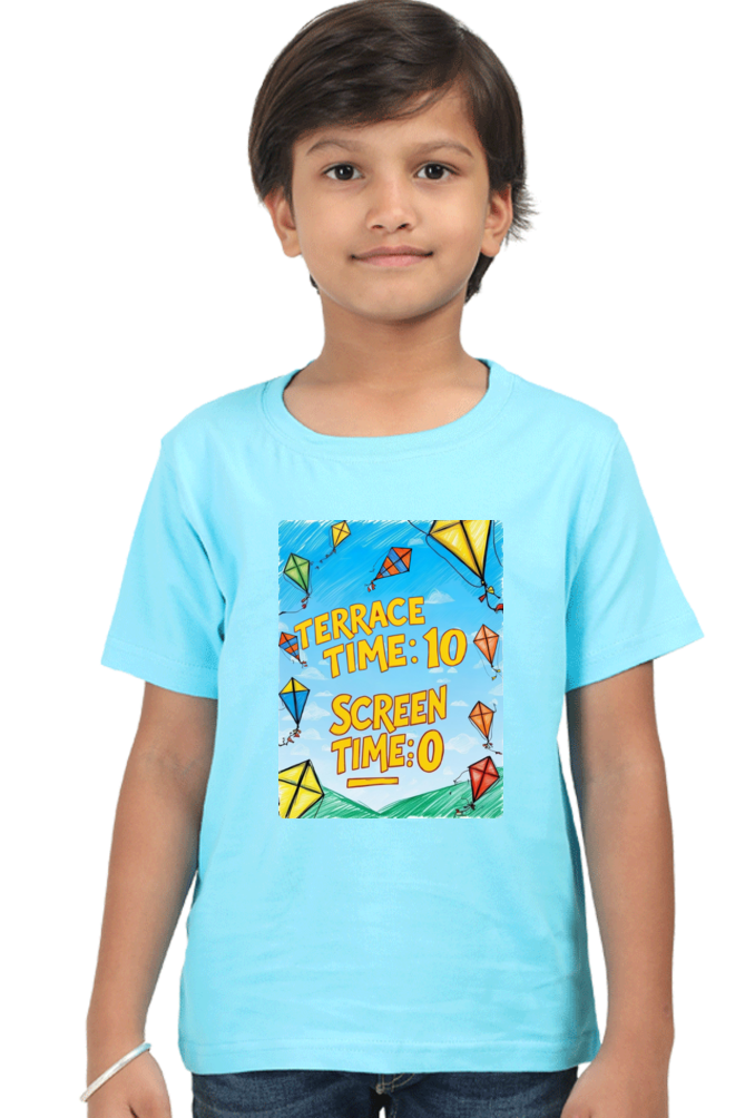 "Terrace Time: 10, Screen Time: 0" Kids' T-Shirt