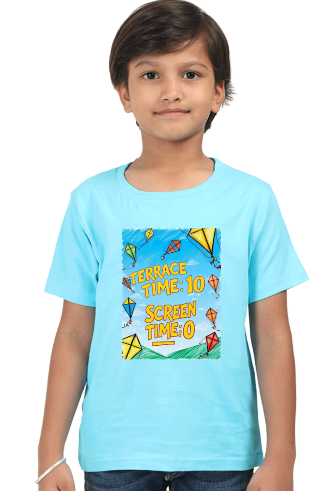 "Terrace Time: 10, Screen Time: 0" Kids' T-Shirt