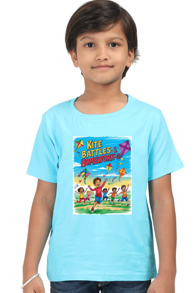 "Kite Battles: 1, Homework: 0" Kids' T-Shirt