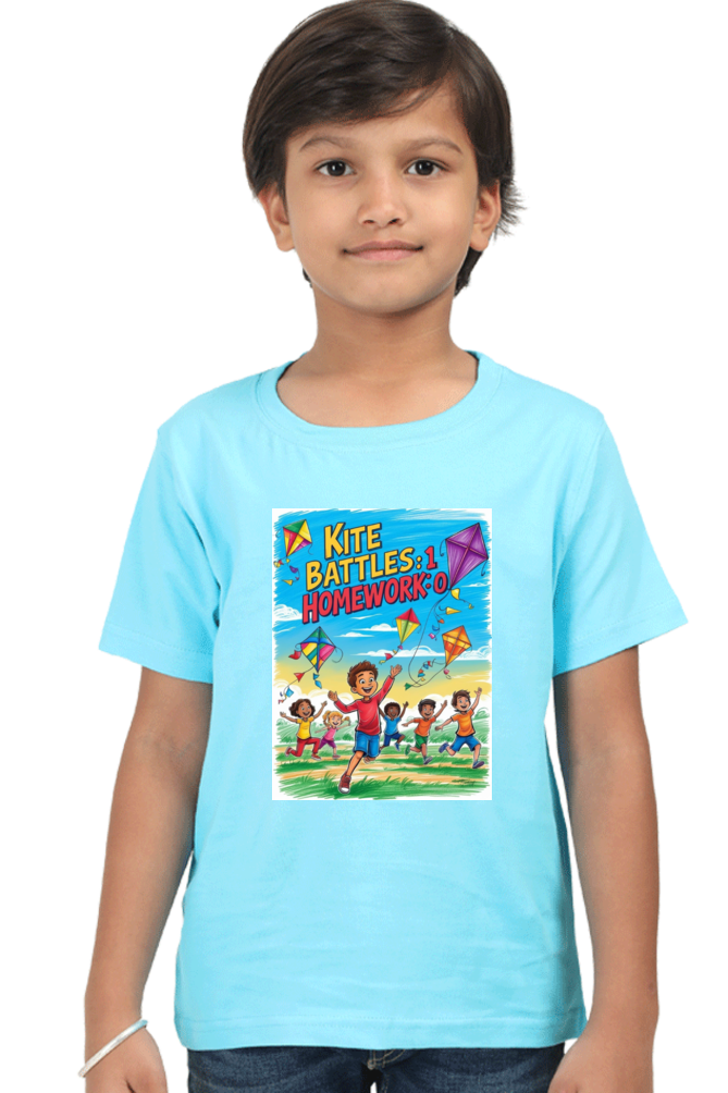 "Kite Battles: 1, Homework: 0" Kids' T-Shirt