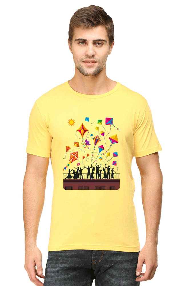 Uttarayan Celebration T-Shirt β Kites, Terraces, and Festive Joy