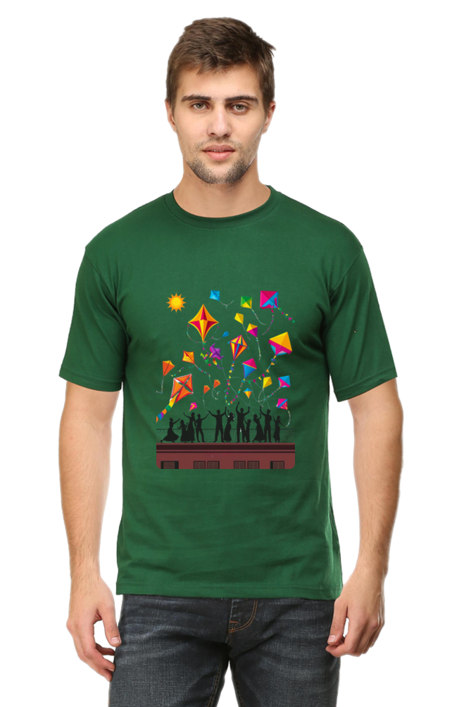 Uttarayan Celebration T-Shirt β Kites, Terraces, and Festive Joy