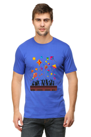 Uttarayan Celebration T-Shirt – Kites, Terraces, and Festive Joy