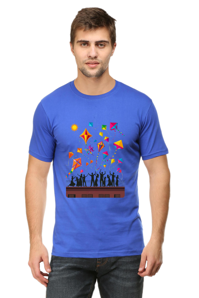 Uttarayan Celebration T-Shirt β Kites, Terraces, and Festive Joy