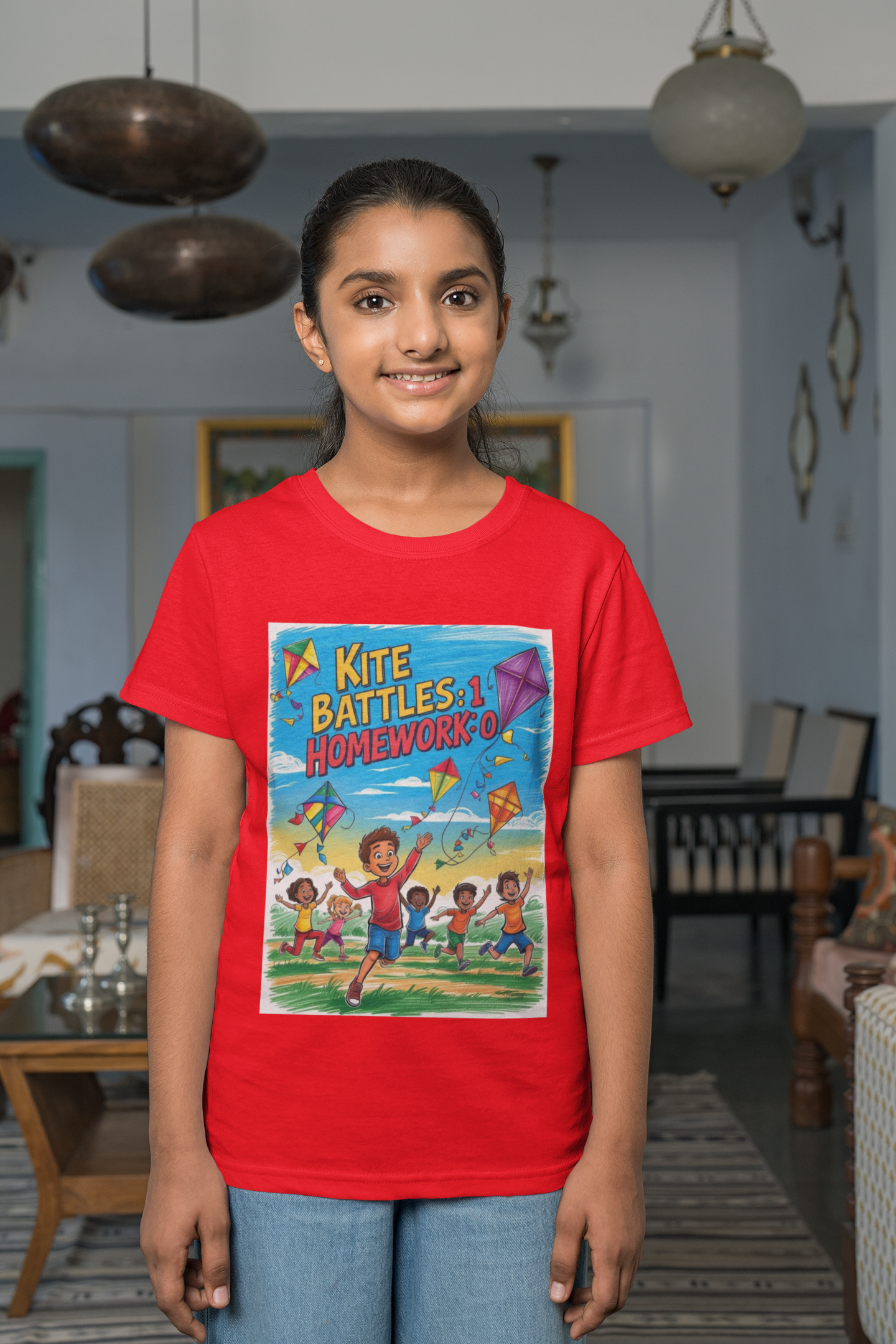 "Kite Battles: 1, Homework: 0" Kids' T-Shirt